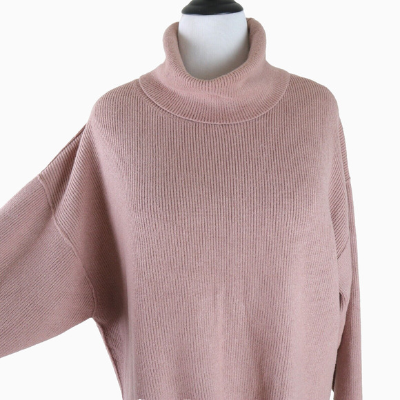 Free People Size L Softly Structured Tunic Sweater Dusty Pink Mauve - Picture 7 of 10